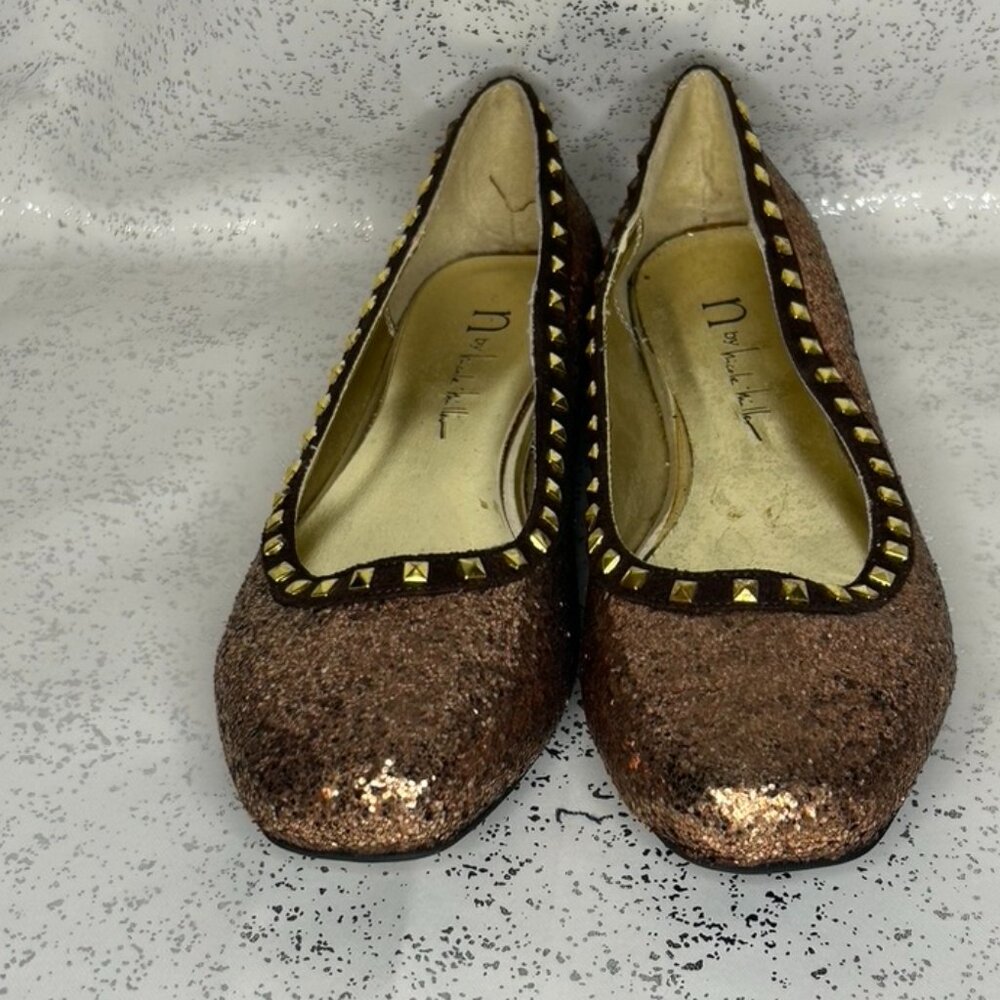 Bronze Glitter flats size 6 by n by nicole miller